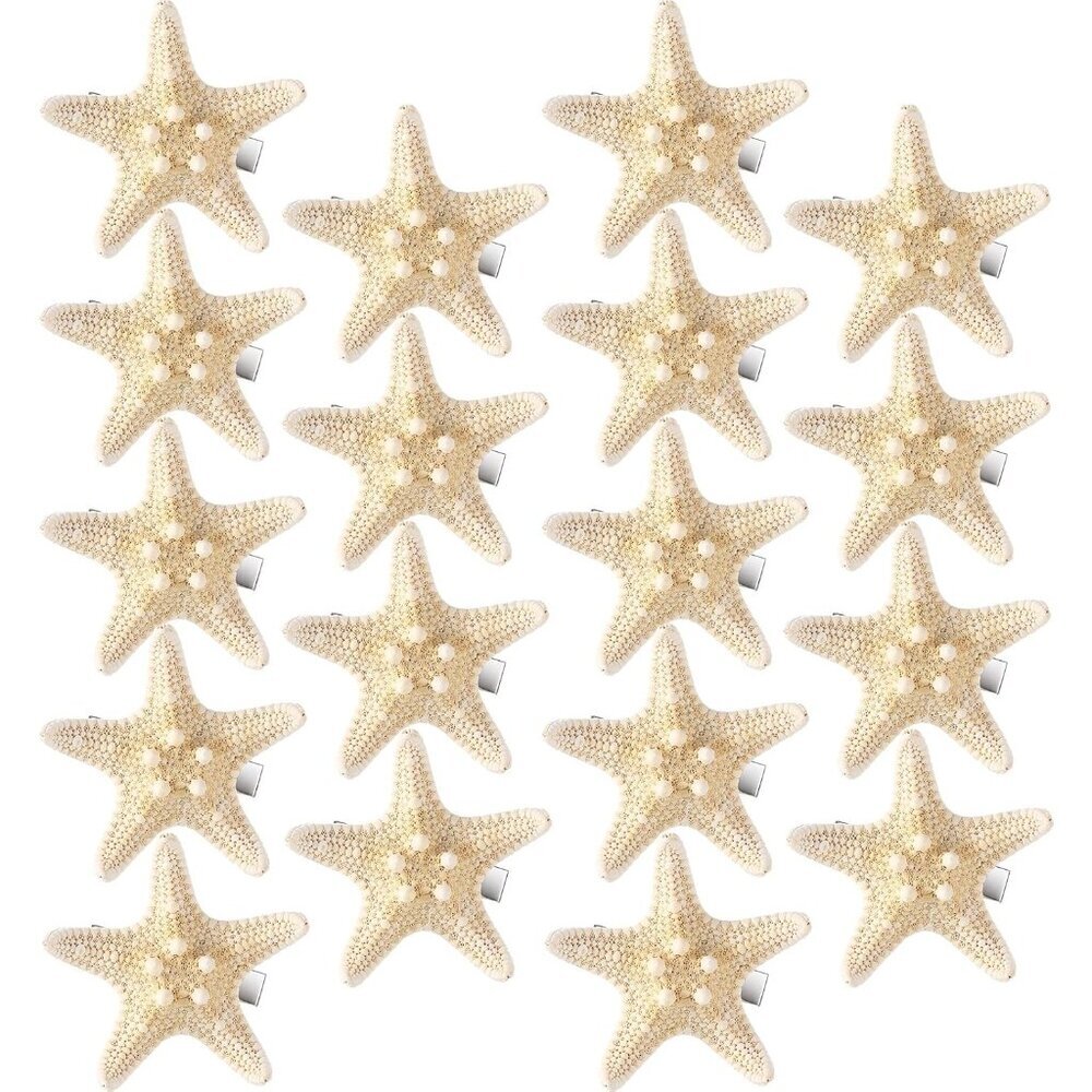 18 Pcs Beach Starfish Hair Clips Resin Seashell Accessories For Women Girls